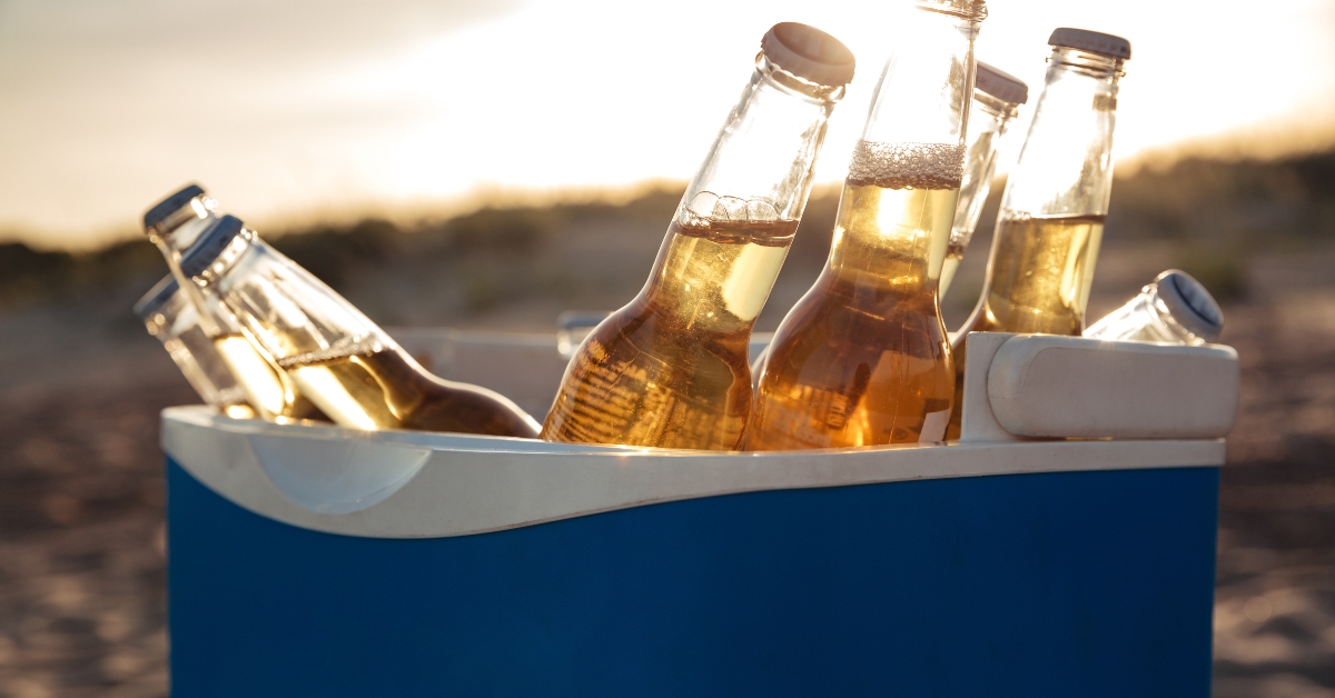 beer bottles in an icebox