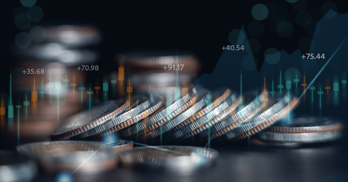 coin stack financial graph chart