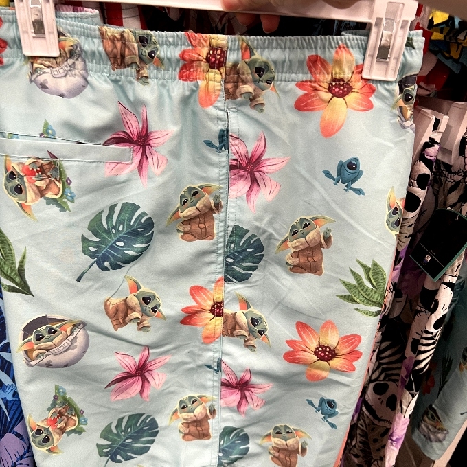 elastic waist baby yoda swim shorts
