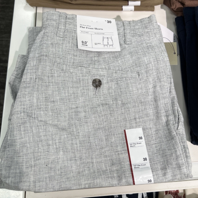 slim fit flat front chino shorts