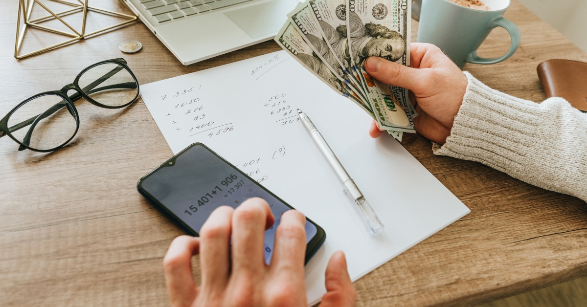 young man planning budget