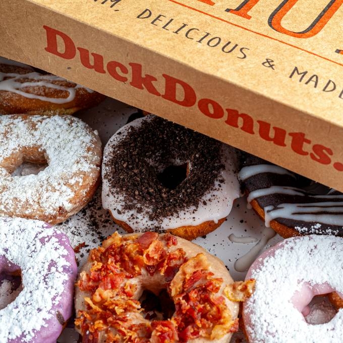 box of duck donuts 