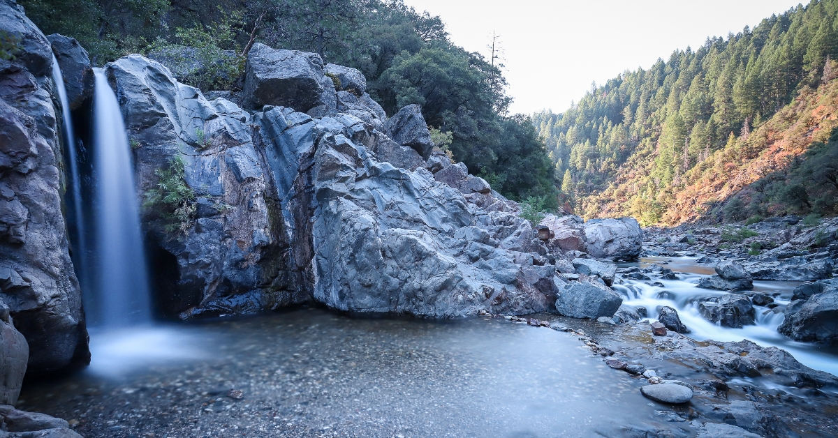 waterfall along south yuba river