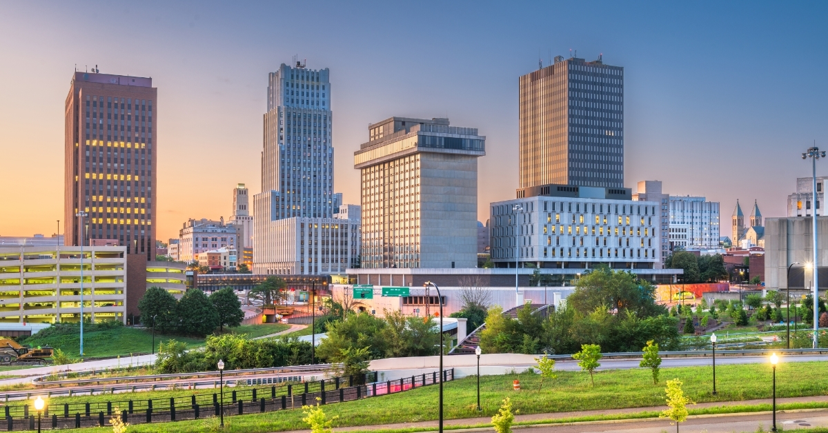 Akron Ohio USA Town Skyline