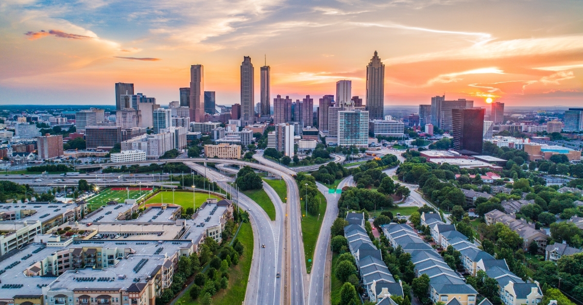 Atlanta Georgia at sunset