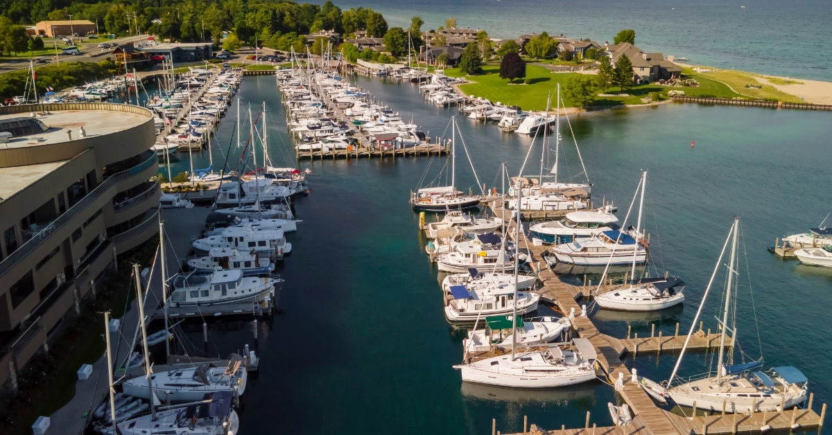 boats at Traverse city marina Michigan