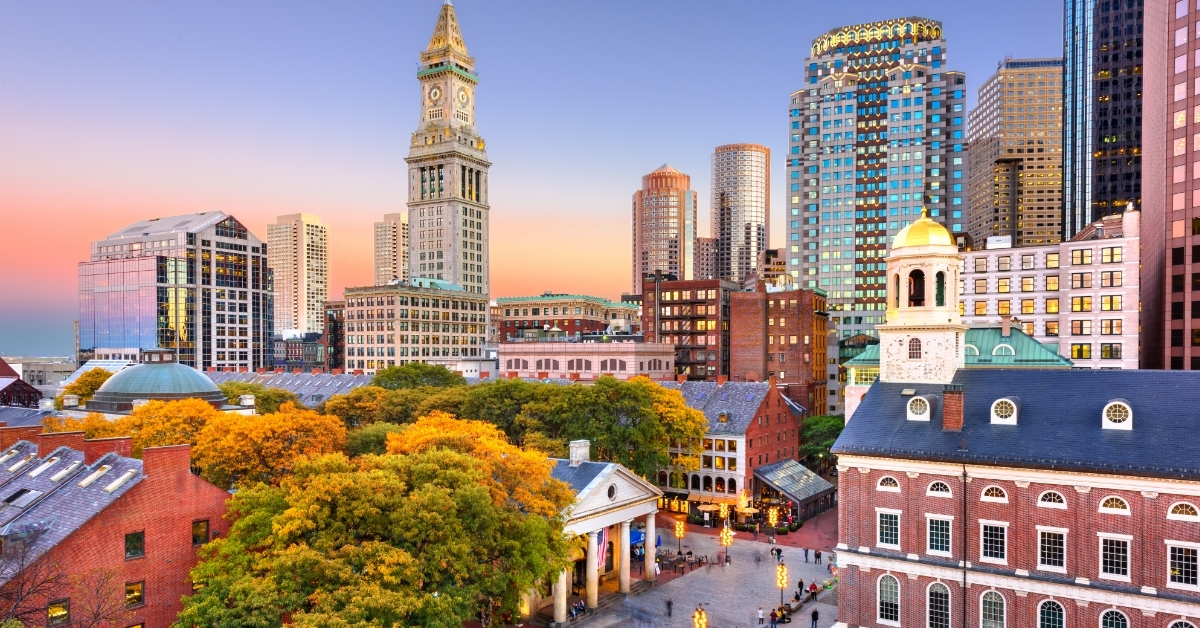 downtown skyline boston massachusetts