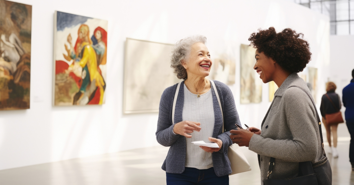 exhibition at a modern museum 