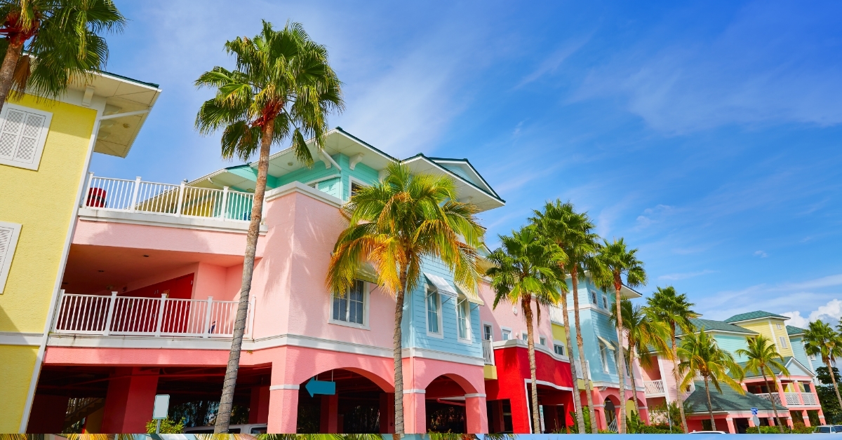 florida fort myers palm trees facades