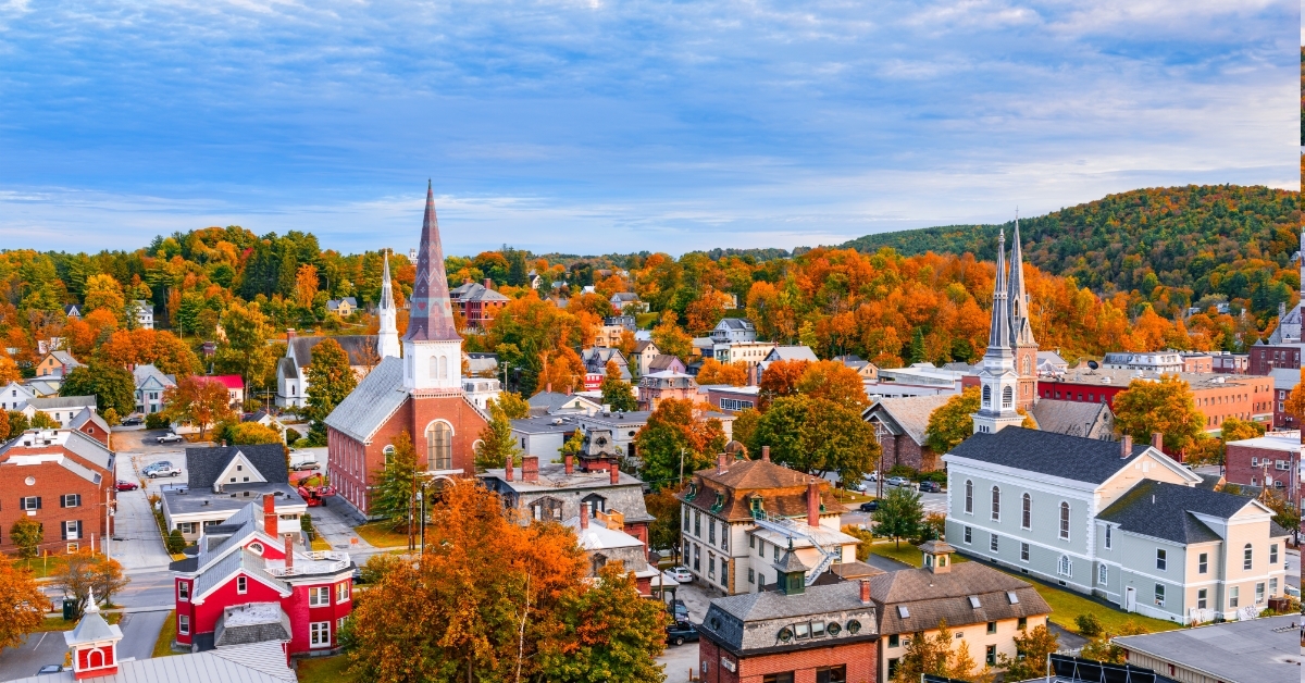 montpelier vermont town skyline