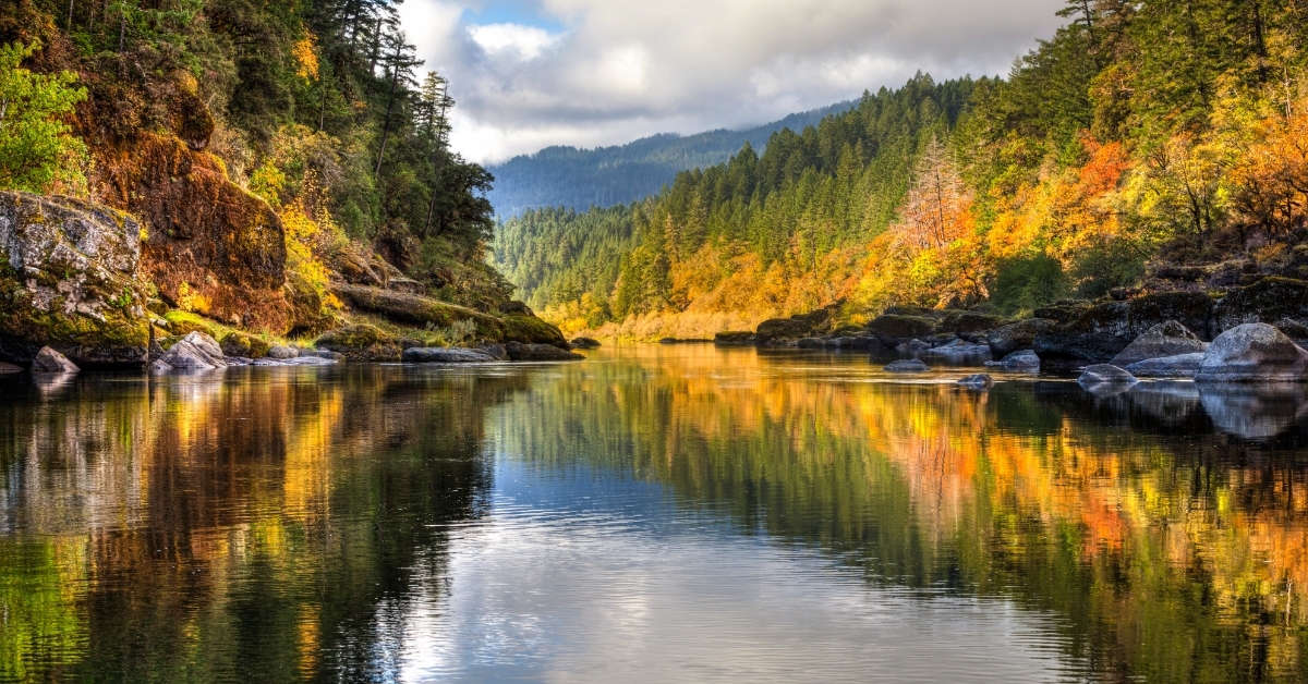 Rogue River with cloudy sky
