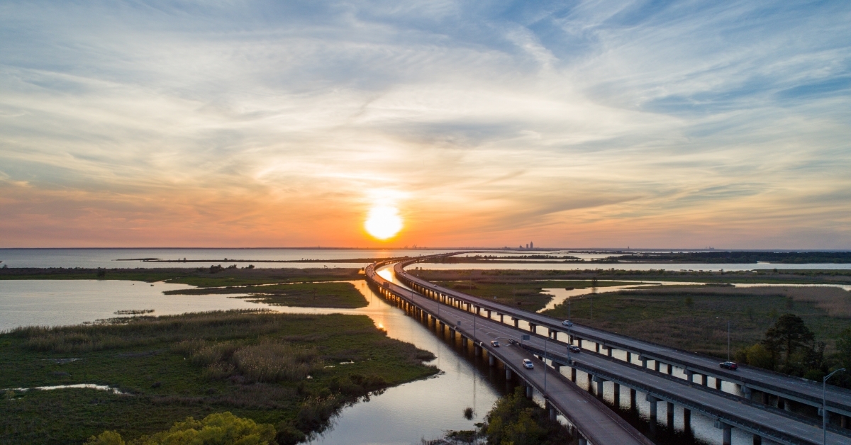 Sunset over Mobile Bay Alabama