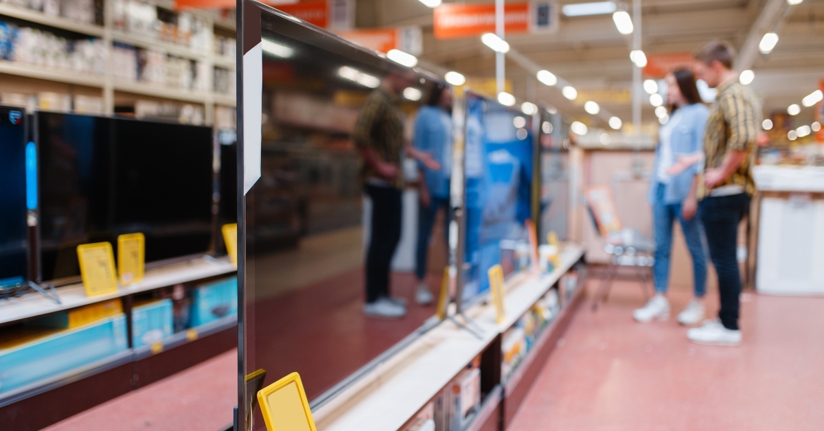 TV in electronics store