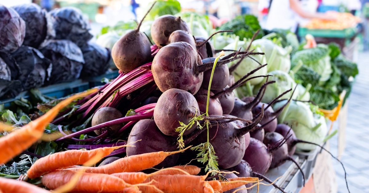 beetroots carrots and red cabbage