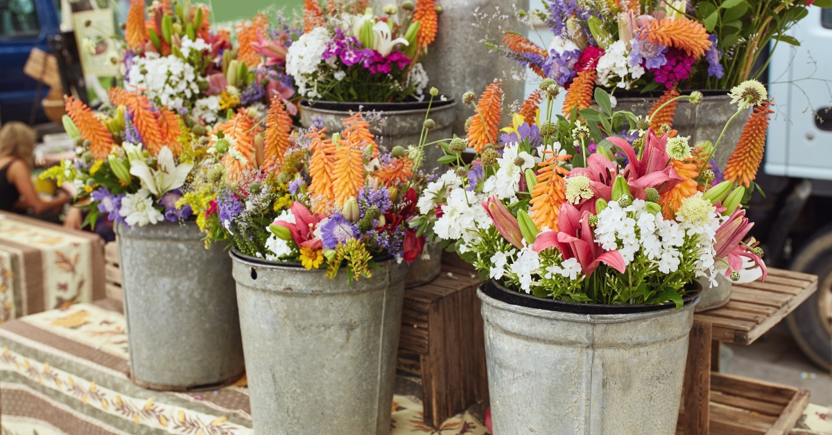 bouquets of fresh cut flowers