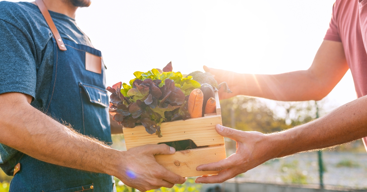 farmer selling his organic produce
