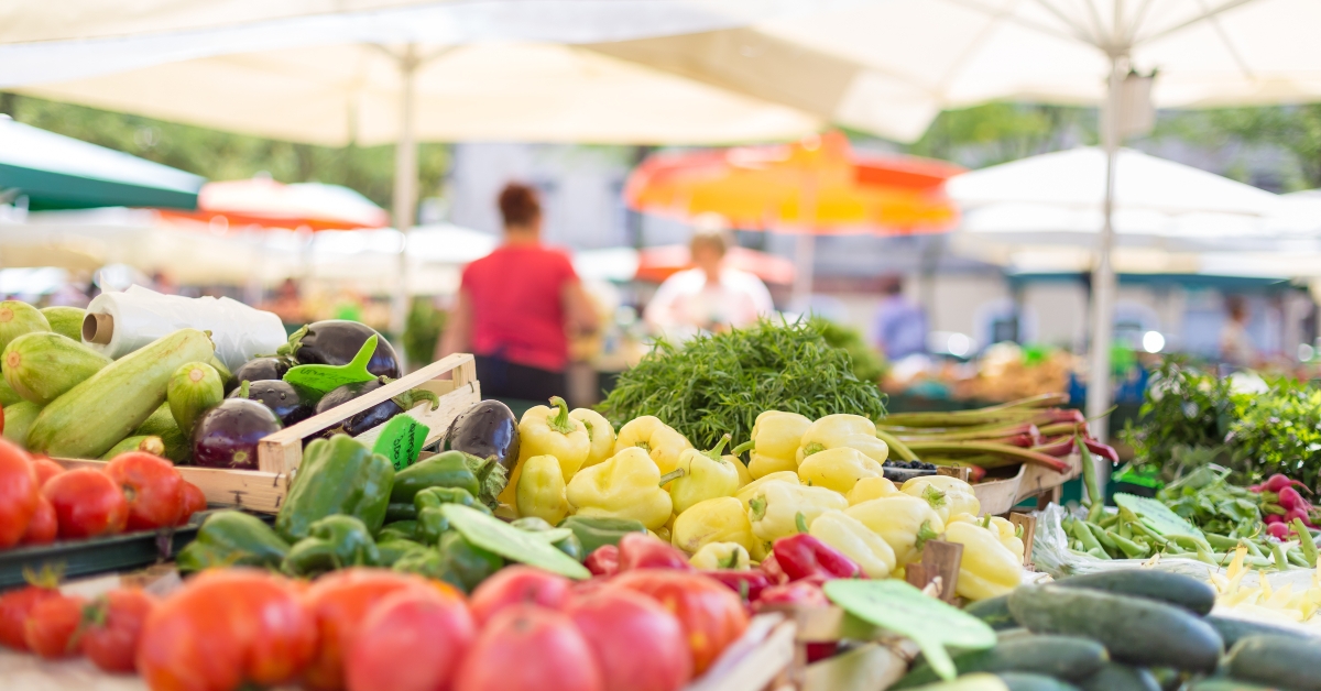 farmers food market stall