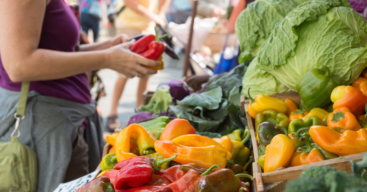 shopping at the farmers market