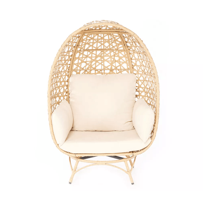 cushioned swivel patio egg chair