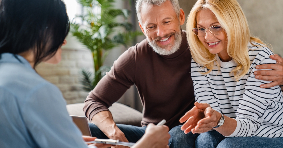 financial adviser showing terms