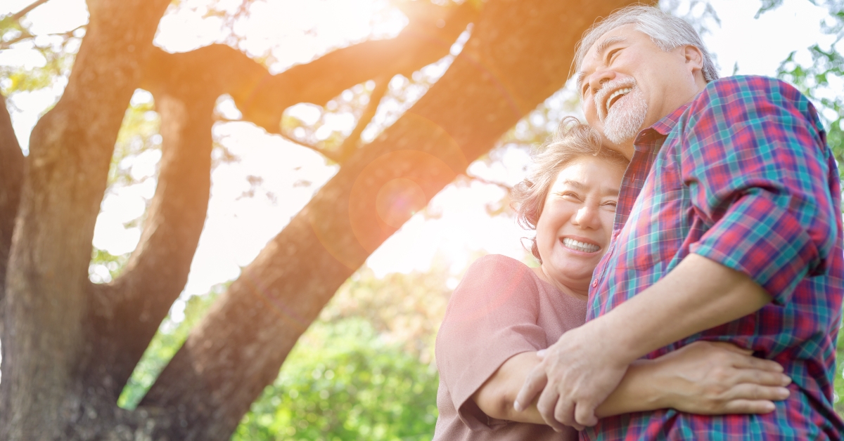 embracing each other with love