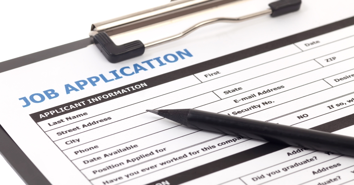 job application form isolated