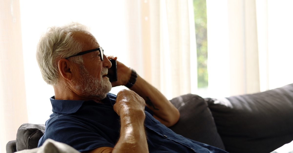 senior man sitting alone