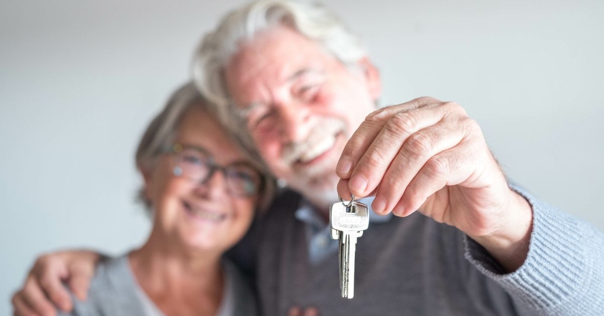 senior couple buying new house