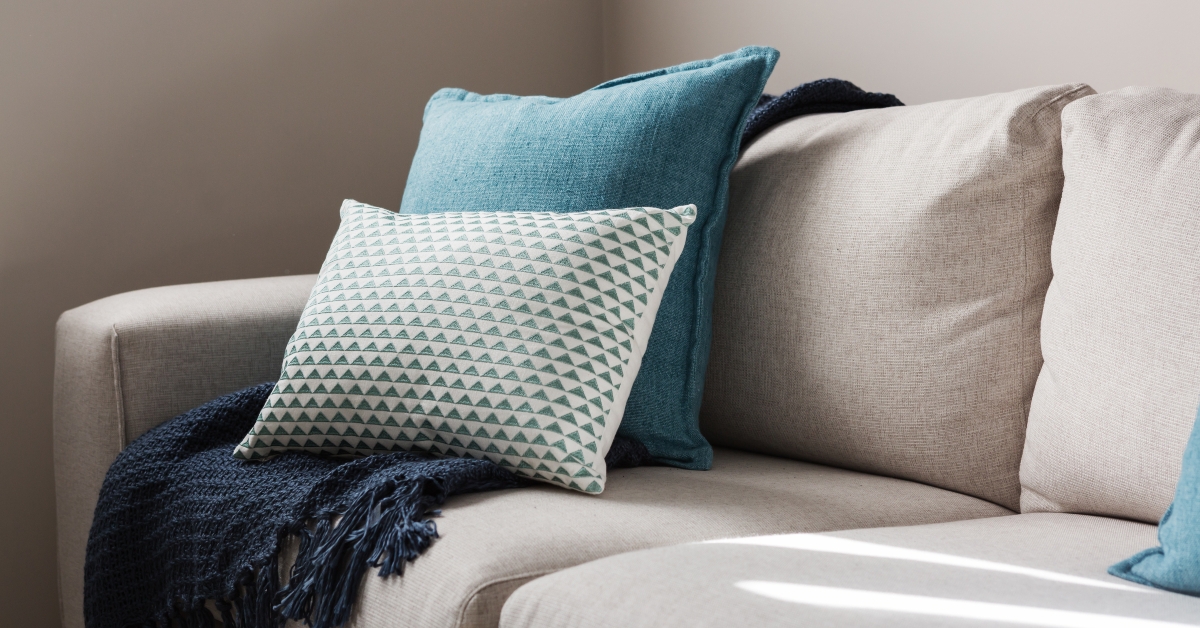 sofa with styled cushions 