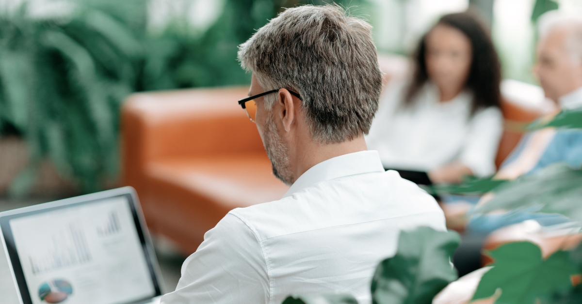 businessman working on a laptop