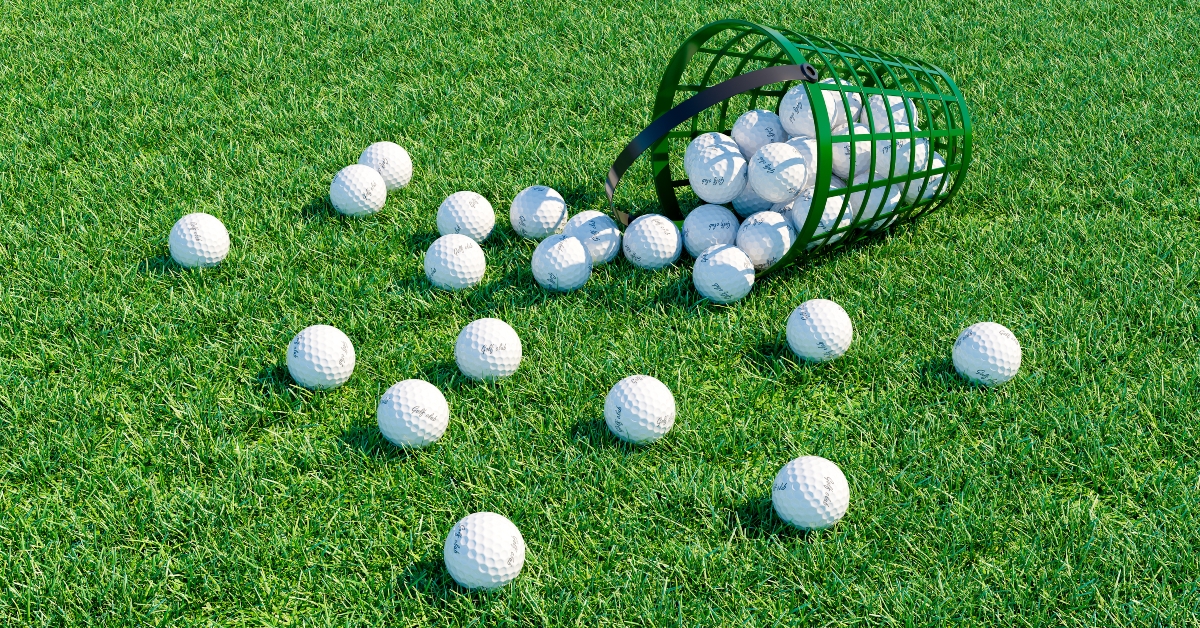 golf balls scattered