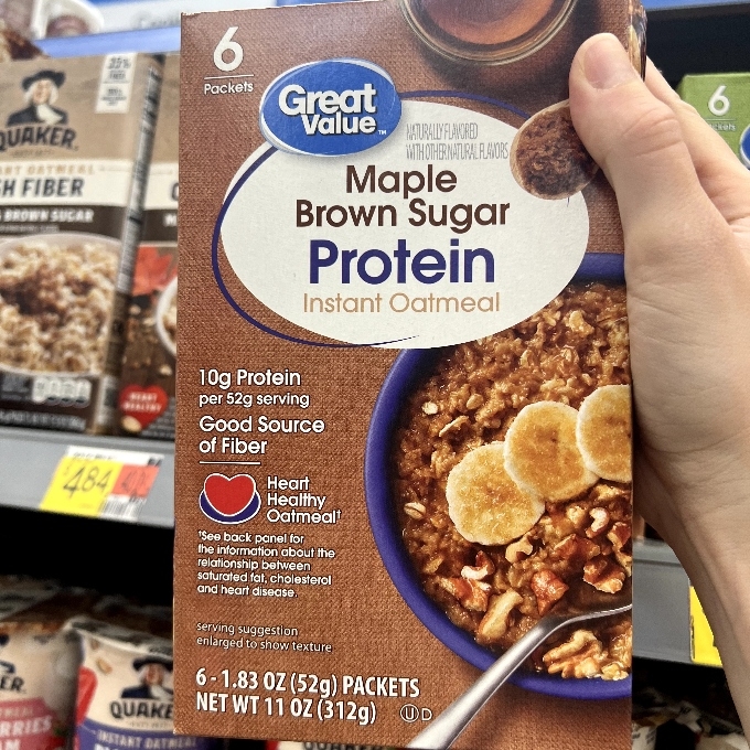 Great Value Sugar Protein Instant Oatmeal