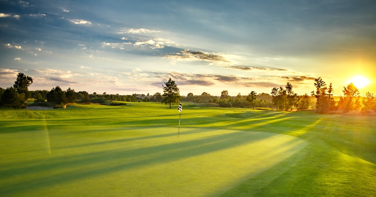 sunset at the golf course