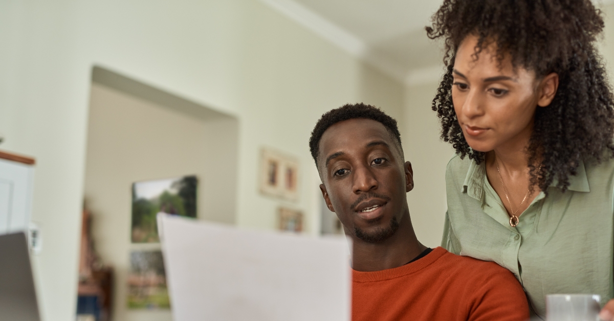 couple doing online banking together