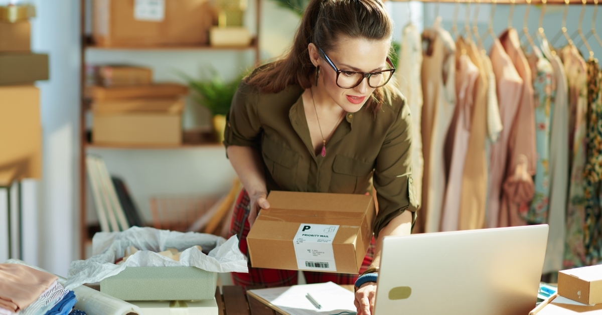 female small business owner at work
