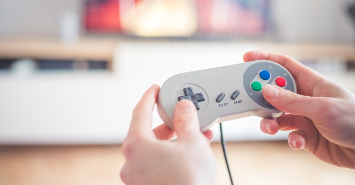 playing retro video games