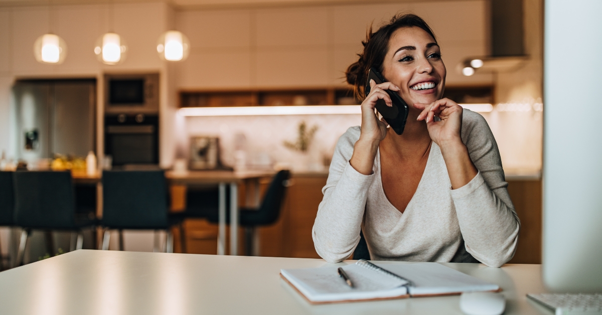 talking with someone on phone