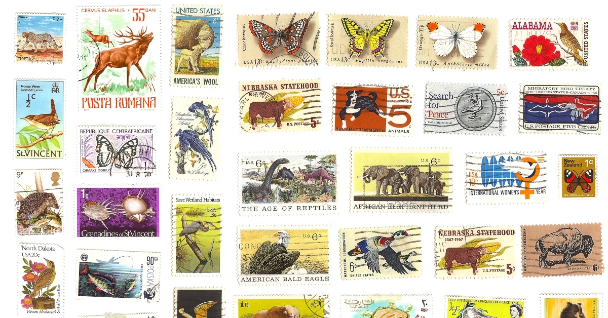 vintage animal stamps