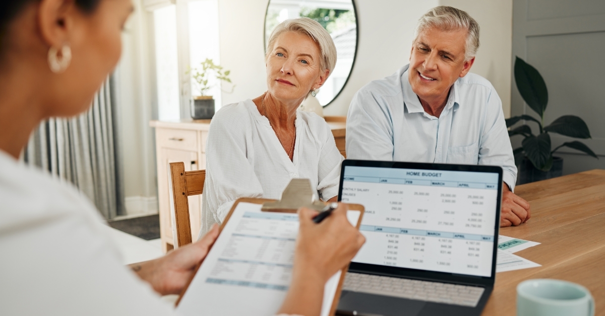 senior couple consulting finance advisor