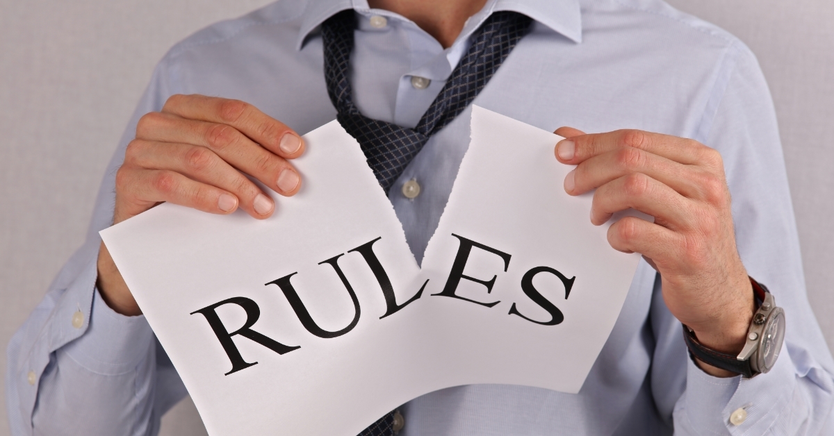 Breaking rules concept