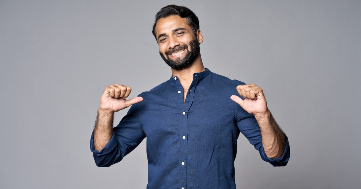 confident businessman posing