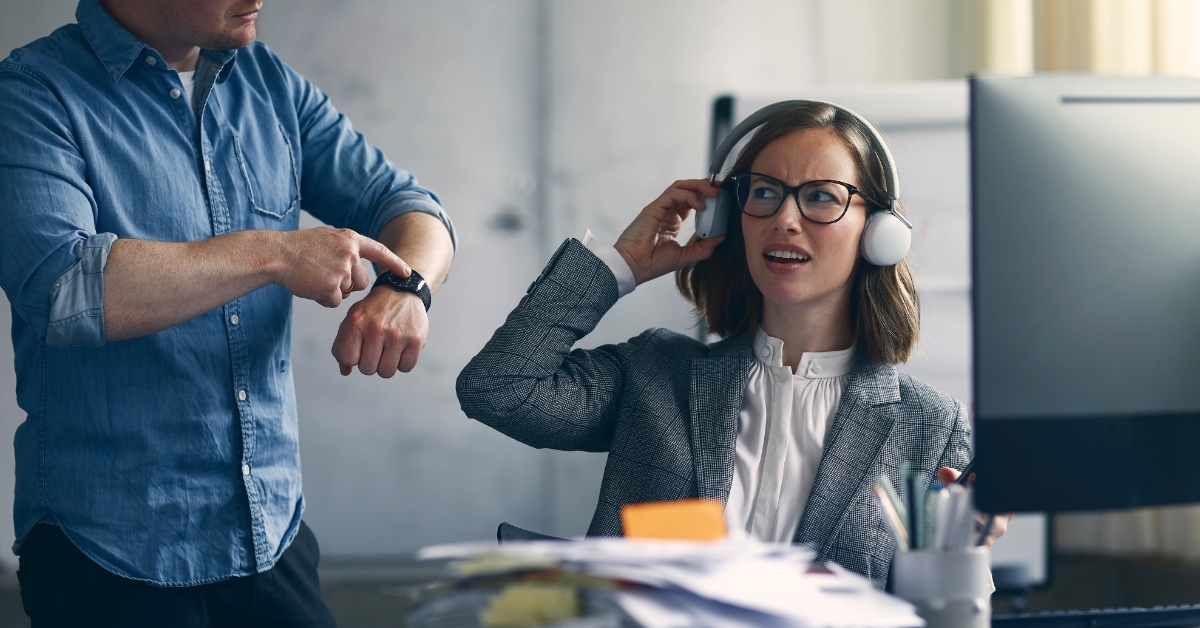 male boss in argument with employee