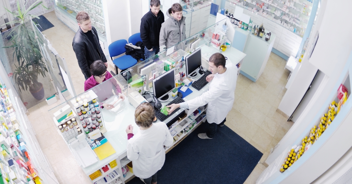 pharmacist suggesting medical drug to buyer