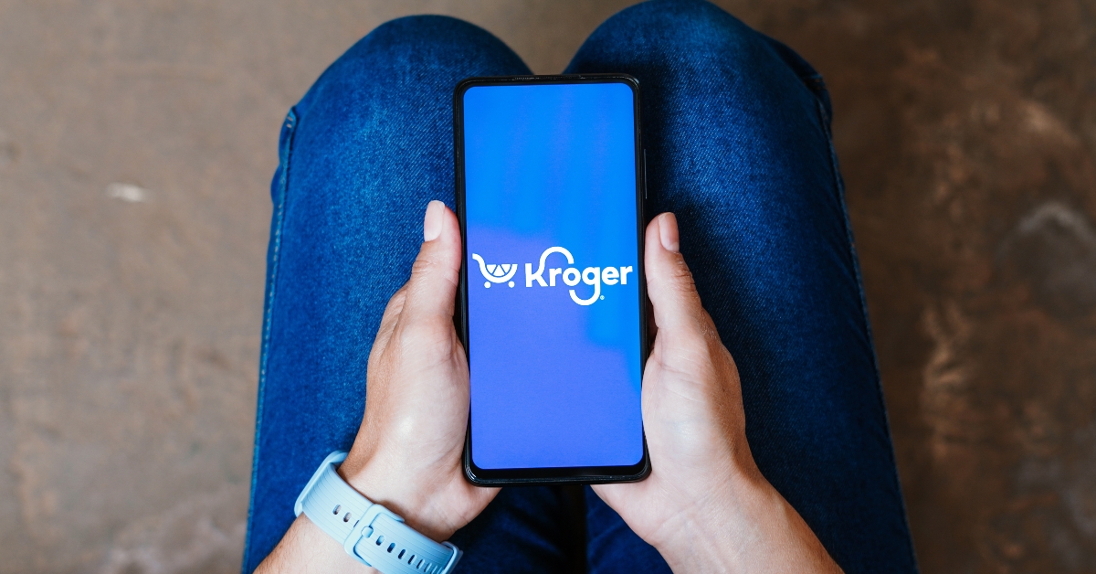 kroger company logo on a smartphone