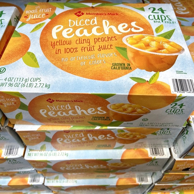 diced peaches fruit cups