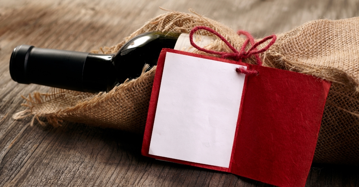 red wine bottle with message