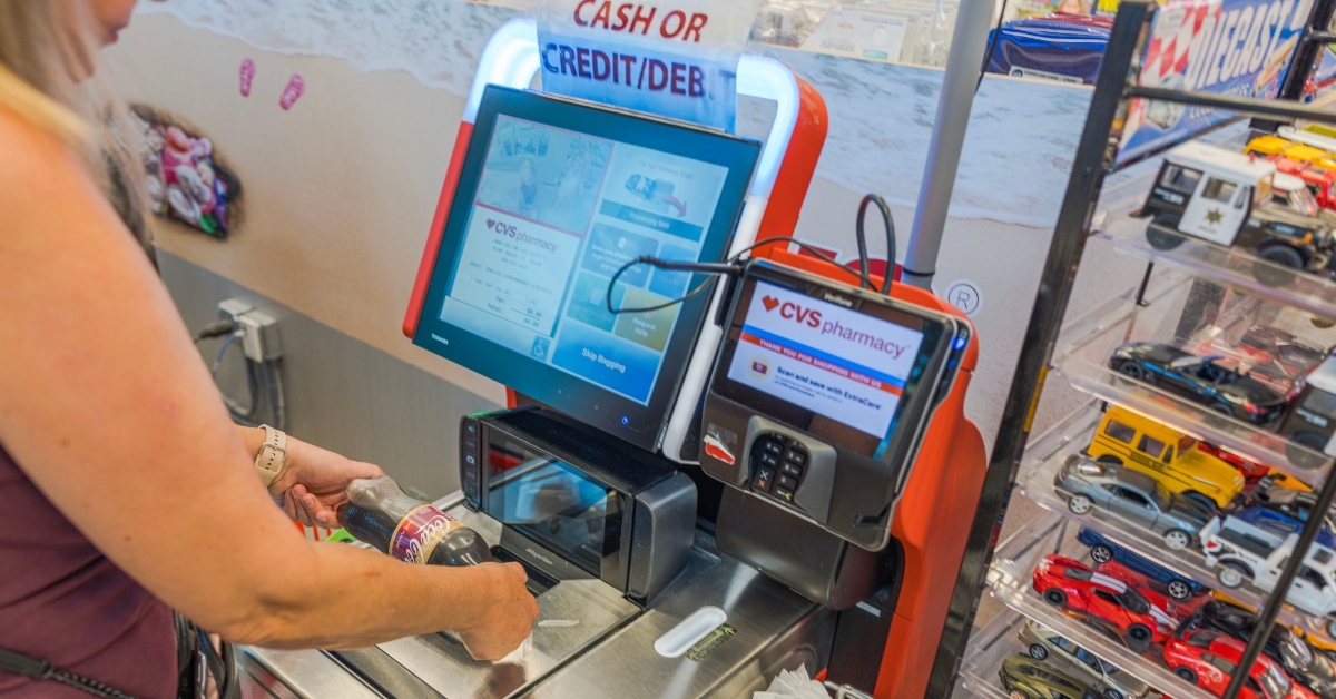 woman scanning items