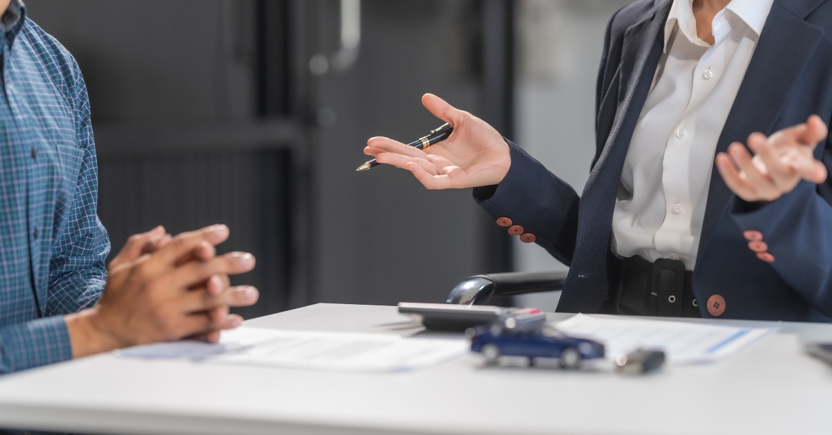 businesswoman specializing car loan services