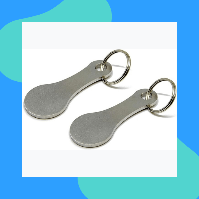 Aluminum alloy shopping trolley key ring