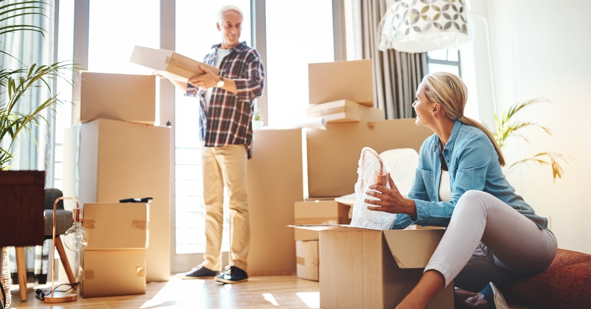 packing boxes together